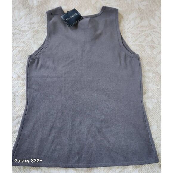 T4 2 George tank tops, one gray and one black with sequins - Picture 2 of 11